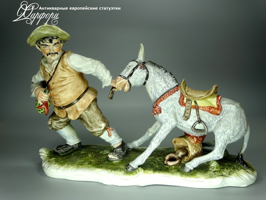 Купить фарфоровую статуэтку Capodimonte Упрямый ослик